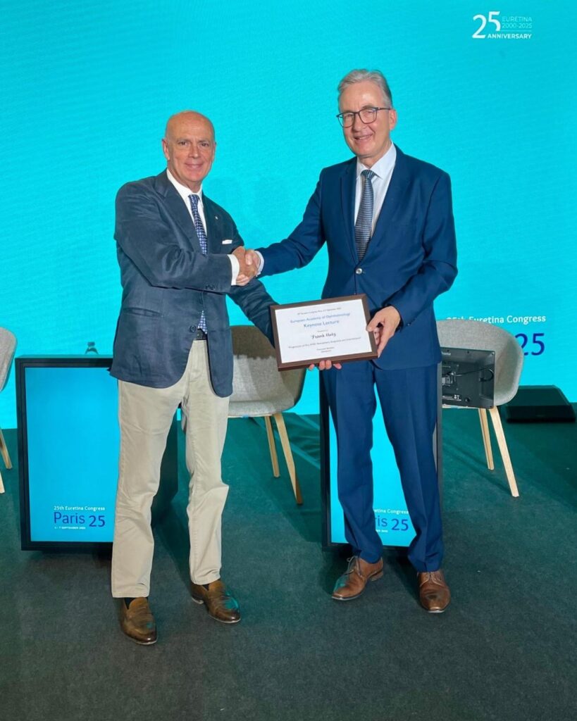 During Euretina 2025 in Paris the EAO Keynote Lecture was delivered by prof Frank Holz